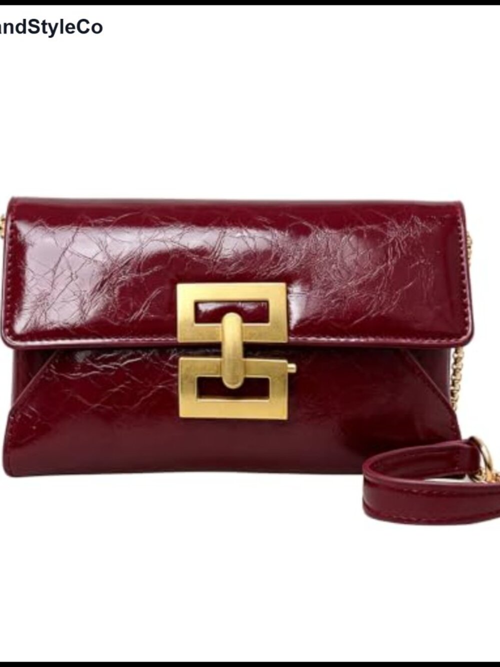 Mini Crossbody Envelope Bag PU Leather Clutch Purse Chain Strap